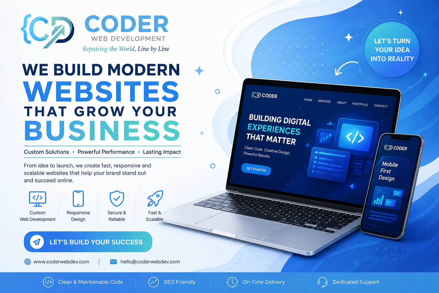 CODER app and website business image